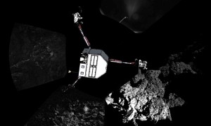 source : static.guim.co.uk Philae’s CIVA instrument captured this image of its landing site. Photograph: European Space Agency/AFP/Getty Images