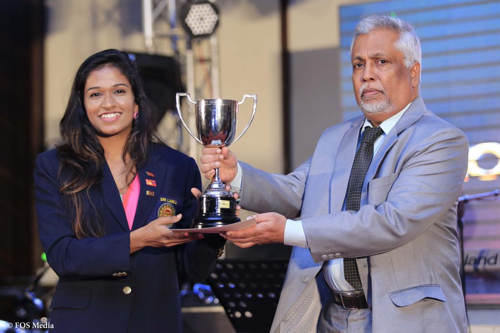 Prof. Stanley Wijesundara Memorial Trophy for the Sports woman winning the most number of colours - D. T. A. Perera