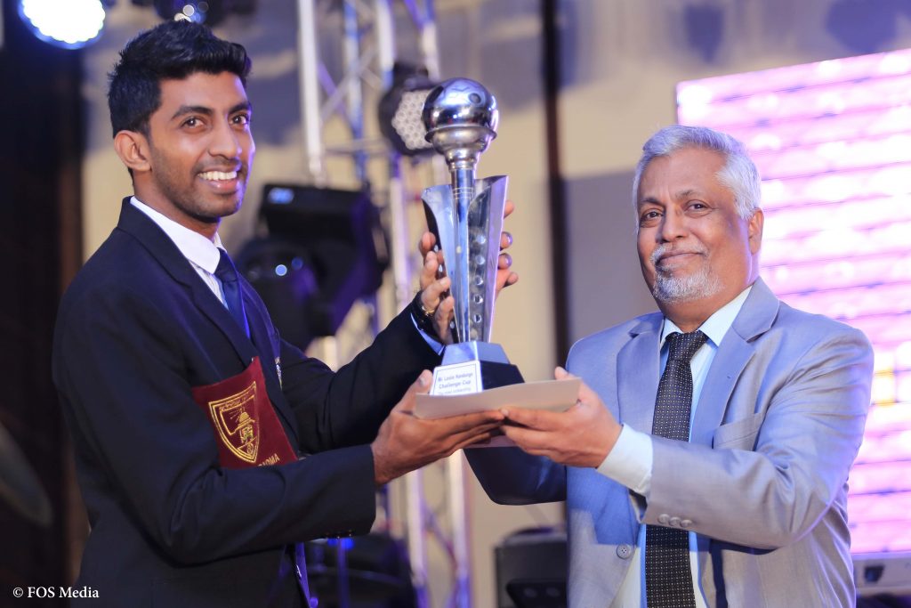 Mr. Leslie Handunge Challenge Cup for the most outstanding Sportsman of the year - Y. R. De Silva