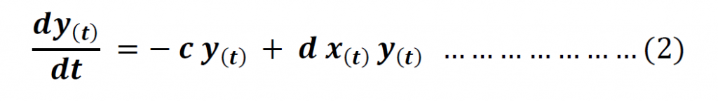 Volterra's equation for predator population dynamics